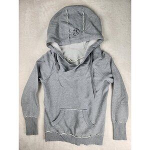 Lululemon‎ Athletica Women’s Effortless Hoodie Gray Drawstring Sweatshirt 8